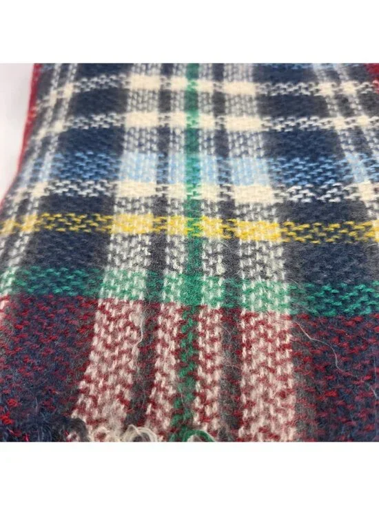 Plaid Fringe Scarf Red Multicolor Soft Warm Accessory (Mix & Match 3/$15) - Picture 7 of 7